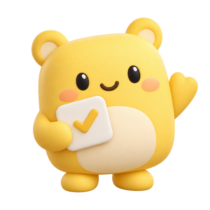 MacTodo’s friendly yellow mascot holding a checkmark
